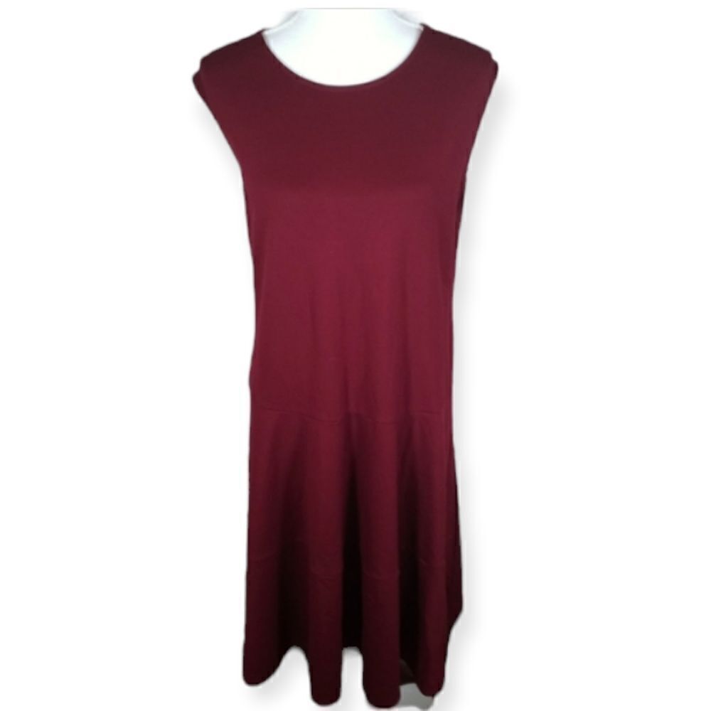 LAND'S END BURGUNDY DRESS SZ.24W EUC
